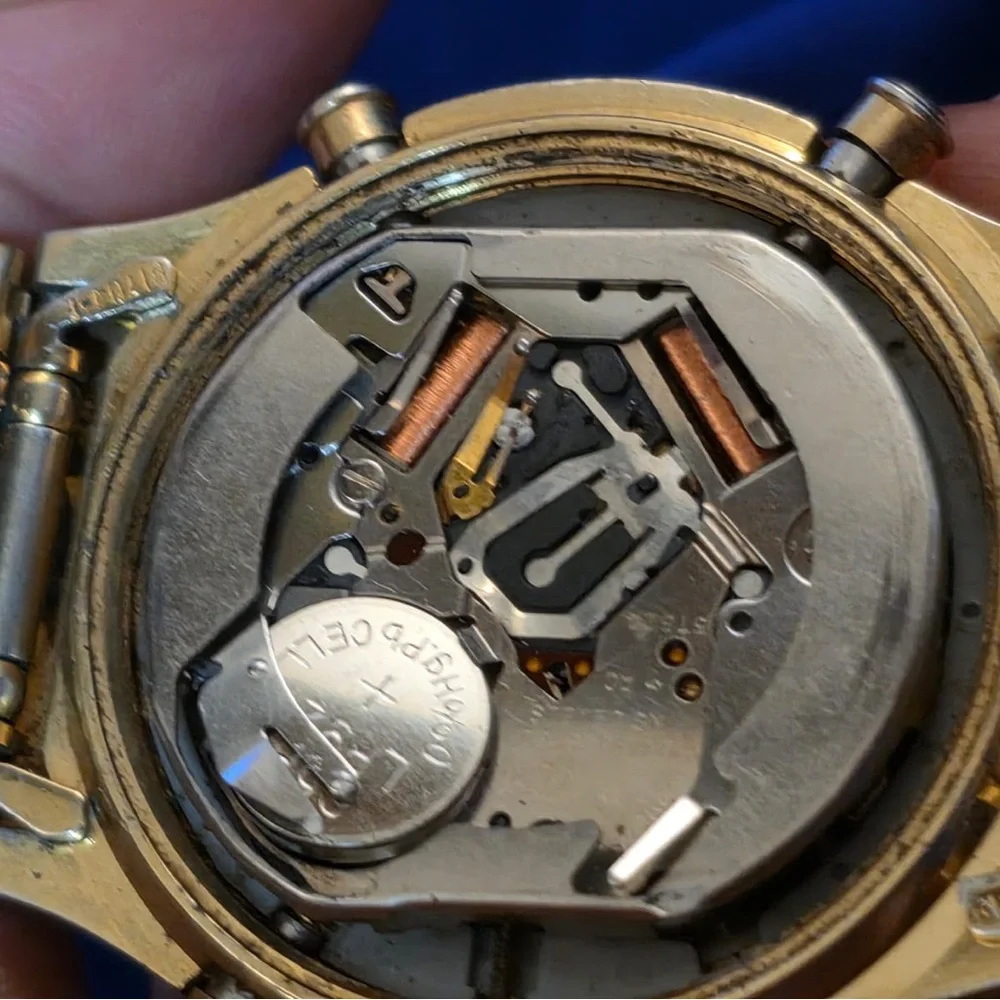 Seiko World Time Gold Tone Mens Watch For Parts Or Repair 7T52-6A29